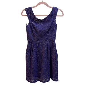 Shoshanna Purple Lace Sleeveless Dress